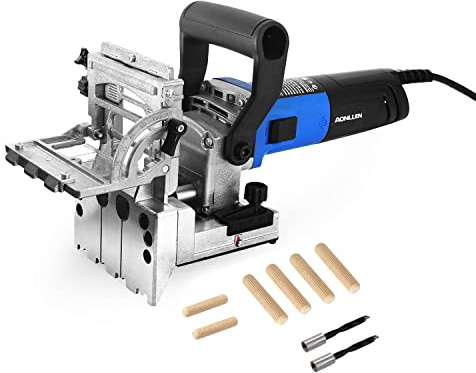 AONLLEN DJ710 Dual Spindle Dowel Jointer,Wood Dowels Joiner,with two 8mm and 6mm bits,Wooden Dowel Pins 80pcs,Biscuit Joiner