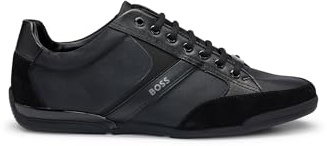 BOSS Hommes Saturn Lowp Baskets en mélange de matières avec Similicuir et Cuir suédé