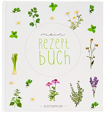 goldbuch 69 029 Recipe Folder Wildflowers Folder Dimensions 21 x 24 x 5 cm Stapler with 2-Ring Mechanism Cover Made of Art Print Ring Binder Motif Wild Flowers Ring Binder in White