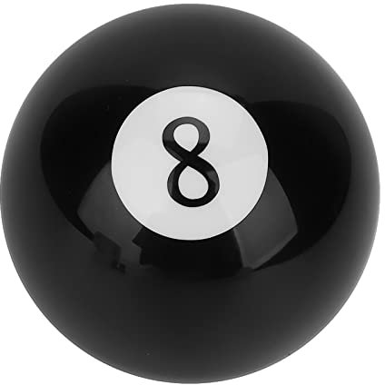 Tomotato Pomello Cambio Rotondo Universale, N. 8 Palline Biliardo, Pomello del Cambio della Leva del Cambio in Acrilico Nero con 3 Adattatori, Adatto per Auto Manuale - M8x1,25, M10x1,25, M10x1,5