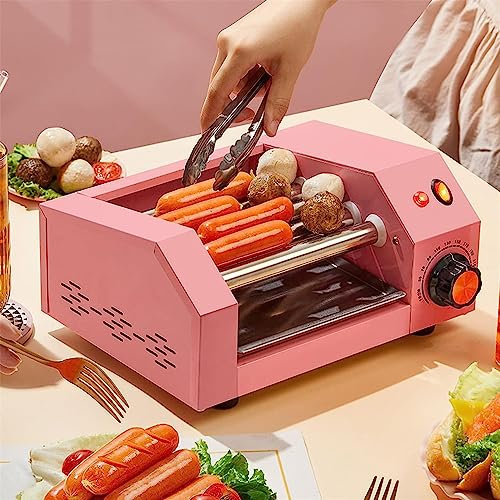Maquina Perritos Calientes Mini Máquina De Escritorio For Perros Calientes, 0-250 °C Con Control De Temperatura, Máquina For Asar Con Rodillo De Jamón, Calentador De Perros Calientes For El Hogar De A