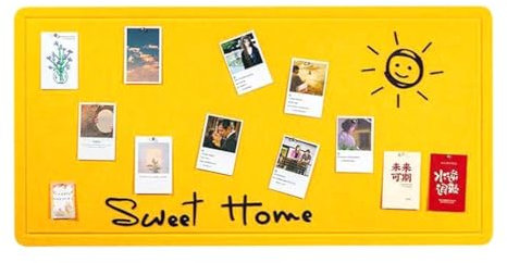 Groß Filz Schwarze Bretter Notizzettel Notiz Pinnwand Quadratisch Selbstklebend Dekorativ Kork Pinnwand für Schlafzimmer Büros Haus (Color : Yellow, Size : 120 * 240cm)