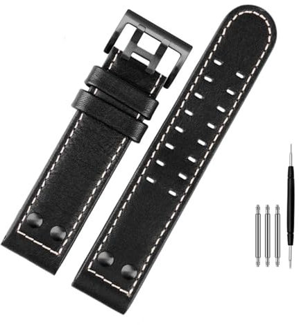 TPUOTI Uhrenarmband für Hamilton Khaki Fliegeruhr H77616533 H70615733 Uhrenarmband aus echtem Leder Jazz Field Herrenarmband 20 22 Militärstil, 20 mm, Achat