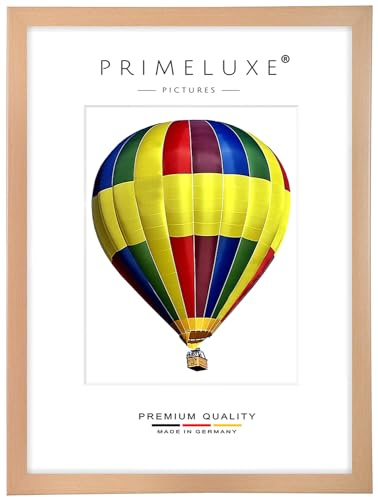 PrimeLuxe Cadre photo en bois 36 x 48 cm (Dimension de l'image) en Hêtre Nature | Couleur et taille sélectionnables | pour affiches | Puzzle | collage de photos