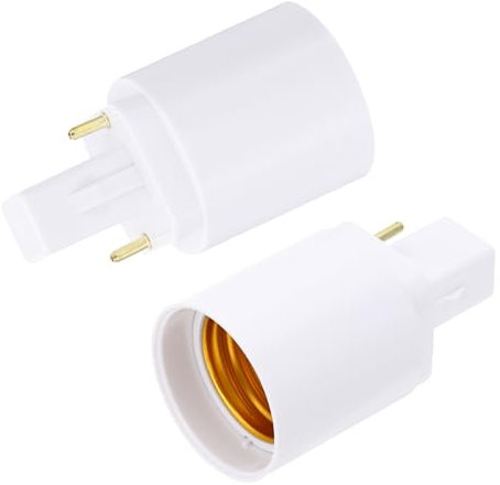 PATIKIL 2 Stück G24-E27 2-Polig, Fassunge Sockel, Glühbirnen Fassung für Party Beleuchtung, Bastelarbeit, Terrassenüberdachung (Weiß)