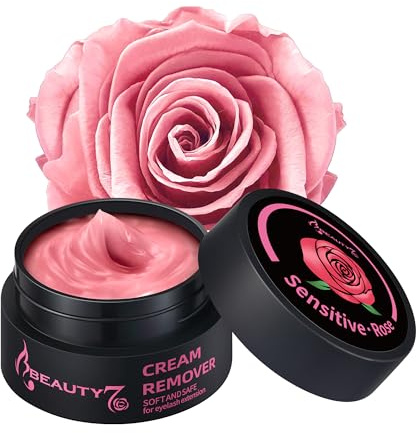 Beauty7 Eyelash Extension Remover Cream Rose Flavour Low Irritation and Fast Dissolution Eyelash Remover for Extensions Lash Remover Individual Eyelash Extension Cleanser (rose)