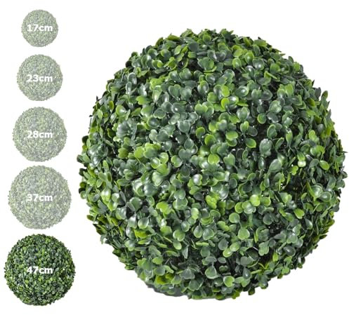 HORO.ES Bola de Césped Artificial, Bola de topiario de boj, Bola de Planta de plástico Verde con 5 tamaños para Espacios Interiores, jardín, decoración de Bodas y decoración del hogar (48CM)
