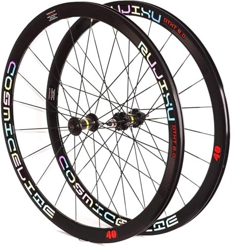700C Rennrad-Radsatz, Doppelwandfelge, 40 Mm, Fixed Gear-Fahrradrad, 1,37 × 24 TPI, Singlespeed, Carbonfaser-Nabe, Abgedichtetes Lager, Fahrradrad(B)