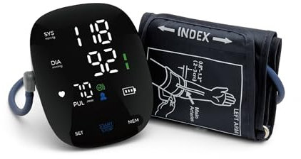 Blood Pressure Monitor for Upper Arm. LED Display. CE Certified BP Machine. Premium Quality. Automatic 1-Touch Apparatus. Adjustable and Comfortable Cuff. Clinically validated Equipment for Home use.