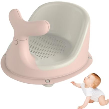 Gihioue Siège de bain pour bébé à partir de 6 mois - Support pliable - Siège de bain amovible pour bébé de 0 à 24 mois