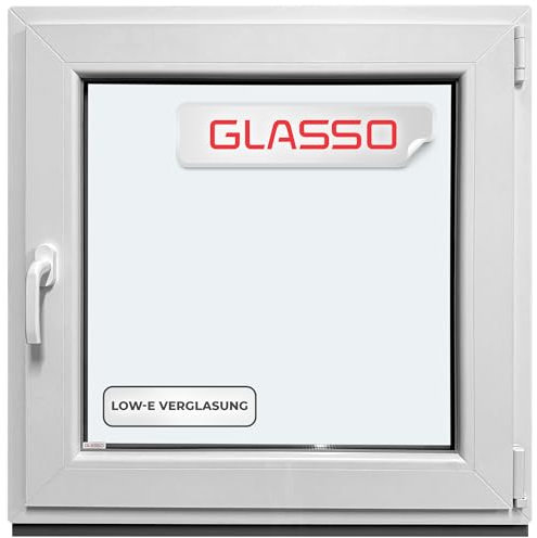 Ventana de sótano de 40 x 50 cm, doble acristalamiento, ventana de plástico, perfil de 60 mm, DIN derecha, 400 x 500 mm, perfecta para ventanas, cobertizos, ventanas de garaje y sótano con sistema de