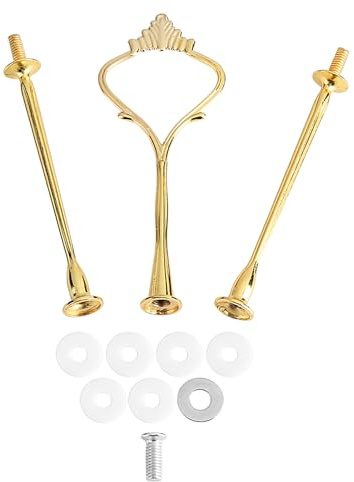 Supporto per Torta e Frutta con Maniglia, Supporto Multilivello, Piastra di Montaggio Hardware, 3 Livelli Rotondi, Robusto e Durevole, Contenitore Compatto con Accessori per