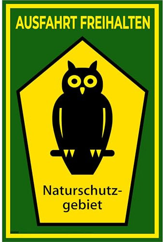 Ausfahrt freihalten Schild Naturschutzgebiet Schilder 1 Stück 30 x 20 cm Hartschaumplatte 300x200x3mm Hinweißschilder und Kennzeichnung von vanva