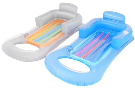 Wasser Pool Luftmatratze für Erwachsene, Aufblasbare, Rückenlehne, Kopfstütze Pool-Flöße mit Getränkehaltern und Fußstütze, Schwimmbad-Flöße，Wasser Aufblasbarer Sessel für Wasserpartys Sommerparty