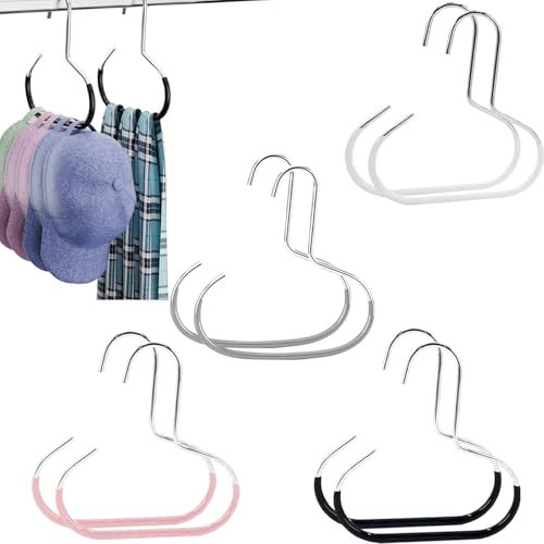 TREABEAR 8PCS Porta Cappelli Stampelle Armadio, Grucce Salvaspazio, Organizer Armadio da Appendere, Antiscivolo