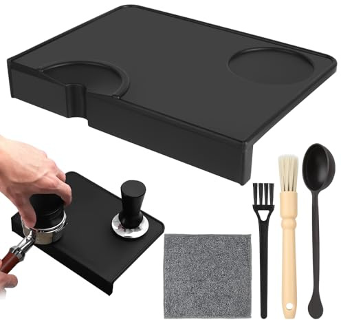 5 Stücke Kaffee Tampermatte Set 21*15*3cm, Silikonmatte Kaffeemaschine | Kaffee Zubehör Siebträger Zubehör, Tamper Matte für Barista Haushalt & Café Spülmaschinenfest & Hitze Beständig