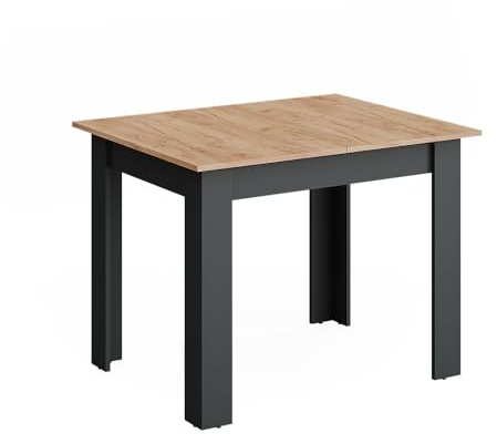 Vicco Esstisch Repose, Anthrazit/Goldkraft Eiche, 100-140 x 80 cm | ausziehbar, für flexible Nutzung als Ess- oder Arbeitstisch