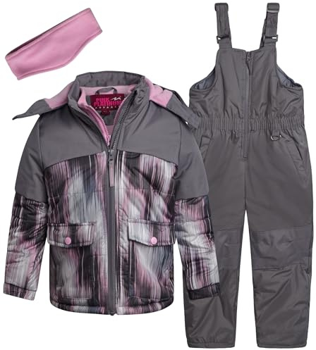 Pink Platinum Girls Snowsuits - 2 Piece Waterproof Toddler Winter Jacket and Ski Pants - Winter Clothes for Girls (2T-16), Size 14-16, Mid Grey
