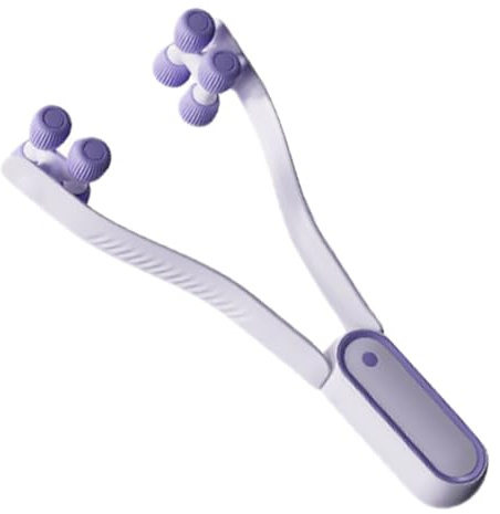 Garneck Gesichtsroller Massagegerät zur Hautpflege mit V-förmigem Design aus Abs und Pmma für Gesichtslifting und Doppelkinnstraffung Tragbarer Hautpflege Roller in Violett