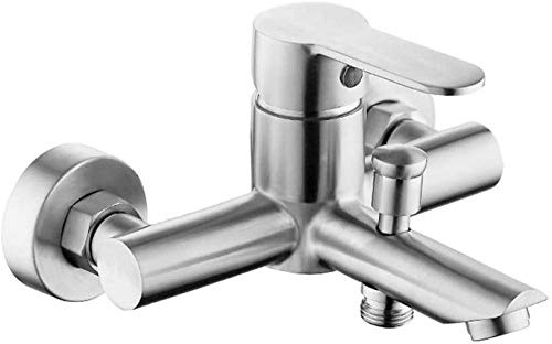 inless - Kit rubinetto da giardino in acciaio, moderno miscelatore per doccia per acqua calda e fredda, resistente alle intemperie e perfetto per giardino, patio e giardino