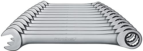 Carolus by GEDORE Ringratschenmaulschlüssel-Satz mit Ringratsche, Set 12-teilig, SW 8-20 mm, flach, Schraubenschlüssel, 1700.012