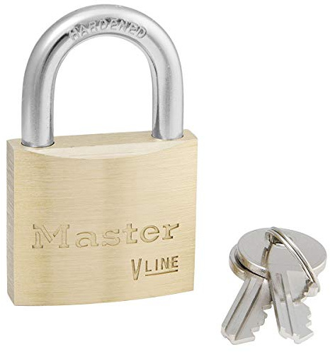 Master Lock 4140KA-4232 Cadenas à Clé en Laiton, Doré, 6 x 4 x 1,3 cm