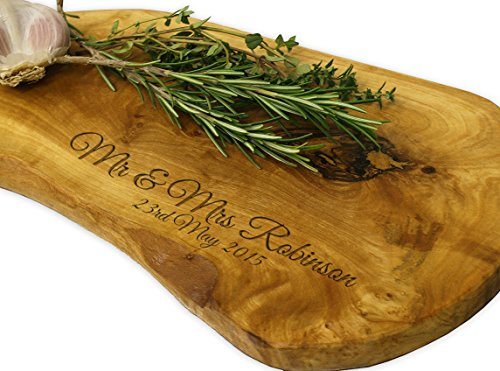 Personalised Olive Wood 40cm Chopping Board - Perfect Wedding,Anniversary and Housewarming Gift