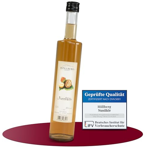 Original Höllberg Nusslikör 30% vol. (1 x 0.5 Liter) | Premium Nuss Likör aus der Privatbrennerei Höllberg | Schnaps & Liköre - Spezialitäten