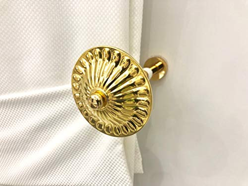 Fermatenda fermatende da muro oro lucido gancio tenda ottone gangi parete gancio per tende fermatende a muro raccogli tenda reggi tenda ambrasse per tende embrasse bastone tenda (ORO LUCIDO, 20)