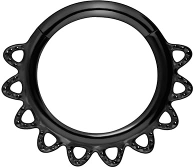 PIERCINGLINE Chirurgenstahl Segmentring Clicker | Spitzen | Piercing für Septum Tragus Helix | Farbauswahl