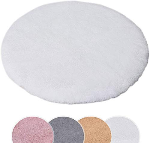 SXYHKJ Alfombra de piel sintética suave, imitación de oveja, para cama, silla o sofá (45 x 45 cm, blanco)