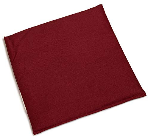 Cojín de huesos de cereza, 24 x 24 cm, color rojo vino | Cojín térmico y compresa fría