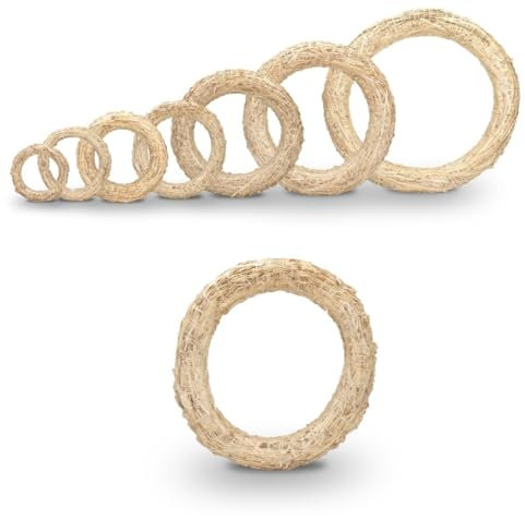 NaDeco Strohkranz Natur, für Adventskranz Weihnachtskranz Türkranz und mehr, Strohkranz Strohring Kranz Rohling Weihnachten Advent Stroh Ring Deko Dekoration DIY basteln, Größe: Ø 30 x 5,5 cm
