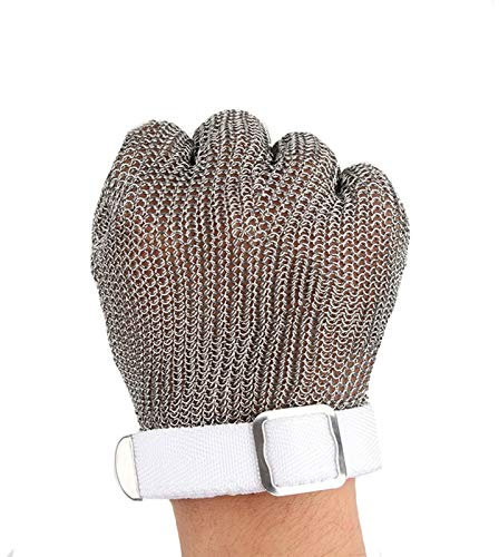 WXYZ schnittschutzhandschuhe 304 Cut-Resistant-Handschuhe Aus Edelstahl, Wasserdicht Und Feuerfesten Sicherheitshandschuhen, Einstellbarer Handgelenkband Für Linke Hand Und Rechte Hand
