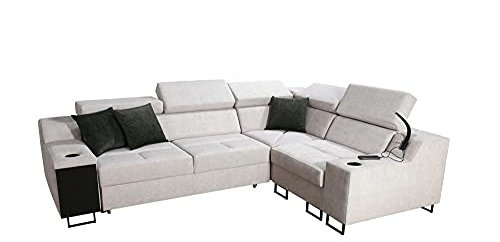All4All Ecksofa Fosti 2 - Schalffunktion - Bettkasten - Polstersofa - Komfort - L-Form - Couch - Eckcouch - Schlafsofa - 287x211x100cm - 26 - Sawana 14 Links