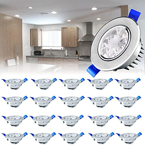 YRHome Spot LED Encastrable 230V Encastré Plat Set de 20 Pièces 3W Lampe Salle de Bain Spot Encastré Aluminium Mini Spot Plafond Pour Salon Chambre Cuisine 20x3W Blanc Froid
