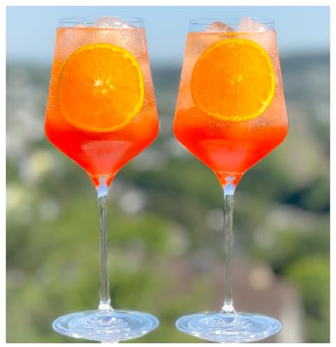 Topkapi elite Aperol Spritz Gläser 6-tlg Gläser Set Emilia - Bleifreie Kristallgläser ideal für Aperol Spritz, 480 ml, Genuss pur, Made in Germany