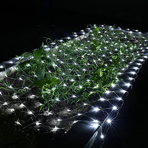 Randaco 300er LED Lichternetz Lichtervorhang Lichterkette Kaltweiß Deko Leuchte Innen und Außen mit Stecker(4.5x1.6m, 8 Modi)