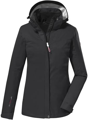 killtec KOS 133 WMN JCKT Women's funktionell jacka/utomhusjacka med huva med dragkedja, Svart, 32