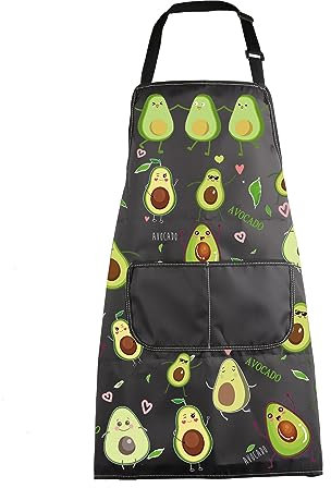 ENSIANTH Lustige Avocado-Schürze, Avocado-Kochschürze mit Taschen, wasserdichte Schürze für Chef, Grillen, Grillen, Backen, Avocado-Schürze, M