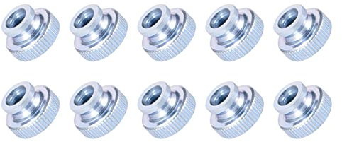 METALLIXITY Knurled Thumb Nuts (M4x12x8mm) 10pcs, Iron Zinc Plated Thumb Nuts Round Rod Hand Adjusting Nuts - for House Construction Hardware Fasteners