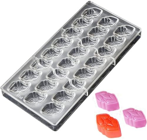 DUBENS DUBENS 24 Grotta Due Cuori 3D Policarbonato Cioccolato Stampo Cuocere Stampo Torta Candy Pasticceria Cioccolato Bar Stampi Plastica Panetteria Strumenti
