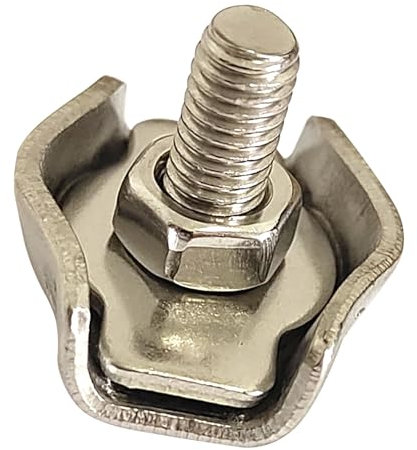 Morsetti per fune girevole, 20 pezzi, morsetto in acciaio inox, 1 mm ~ 1,5 mm di spessore, clip singola, resistente alla corrosione per collegamento in filo di acciaio su tenda per recinzione