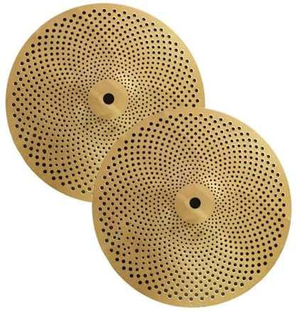 2 Stück Gold Mute Becken 12'' Hi-Hat Becken Becken Mit Geringer Lautstärke Stille Becken Für Jazz-Drum-Set Schlagzeug-Becken-Set