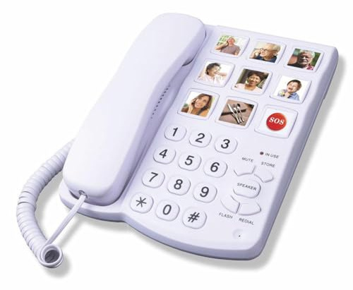 Big Button Phone For Seniors,Landline Phone For Seniors with Picture Picture,Phone with with For Elderly 9 Dialing