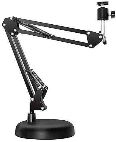 Persistence Webcam Stand for Desktop Suspension Boom Scissor Arm Stand with Upgraded Round Base,for Webcam