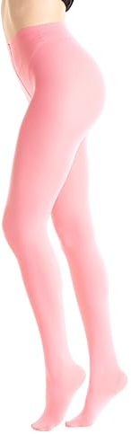 Gi&Gi strumpbyxor dam 120 ogenomskinliga varma strumpbyxor matt utseende bred komfort linning bomullskil dam, Rosa korall, L-XL