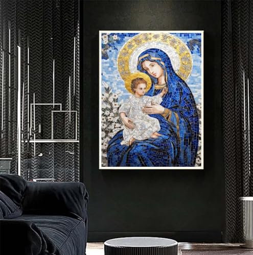 Diamond Painting Jesus 90x120 cm,Diamant Painting Bilder,Malen Nach Zahlen Erwachsene Kinder,DIY Diamond Art Painting Kits,Full Diamanten Painting Mosaic Malerei Stickerei Set,Home Wand Dekor S435