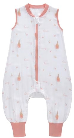 amo nenes Baby Schlafsack mit Füßen 0.5 Tog, Musselin Schlafsack, Kinder Sommerschlafsack für Jungen und Mädchen