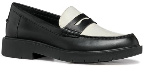 Geox D Spherica Ec1 A, loafers för kvinnor, Svart Lt Sand, 38 EU
